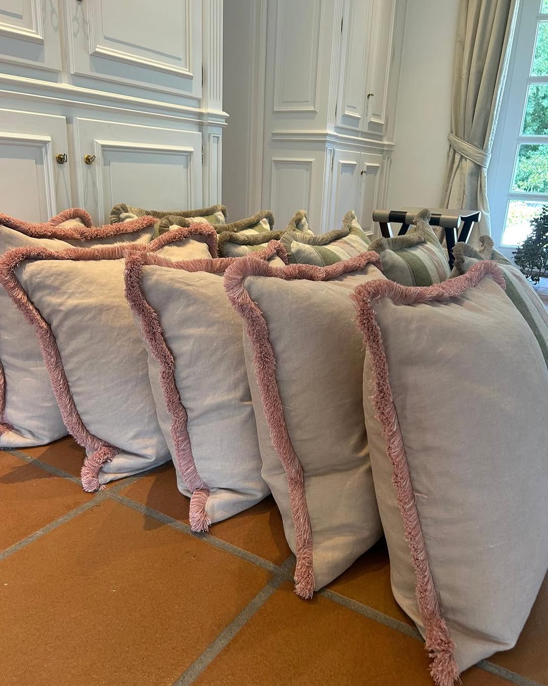 Sending off a new order in time for Christmas. Plain Linen Cushion in Blush and 