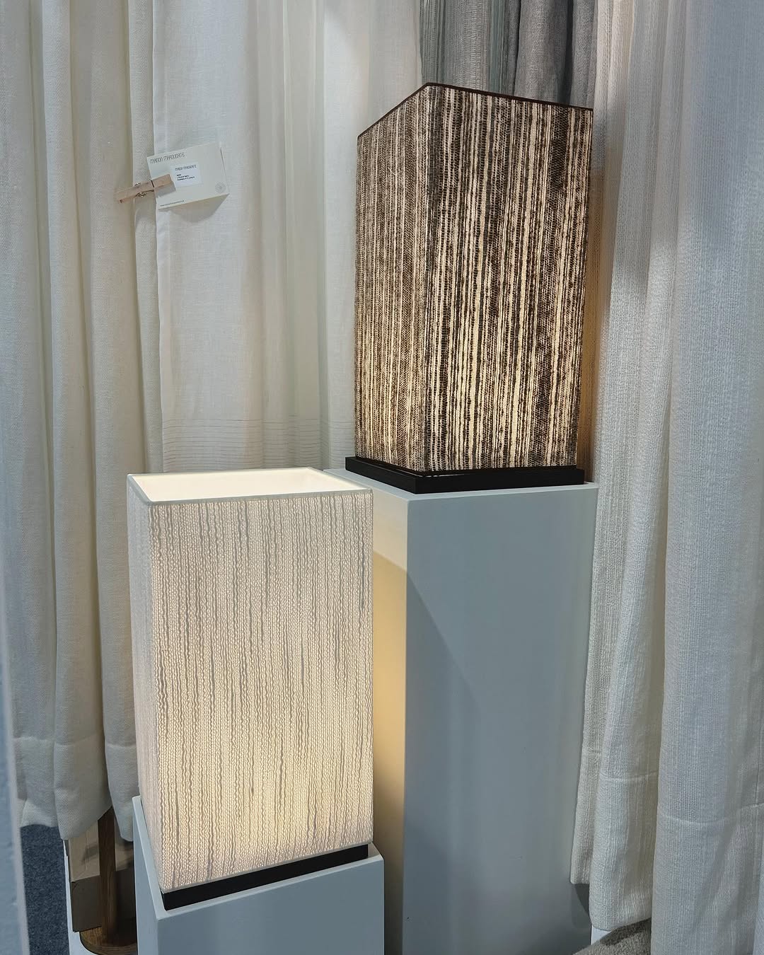 Our fabrics illuminated! Beautiful lampshades made from Aurora and Sylvie fabric