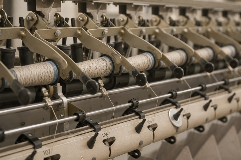 Flax being spun into yarn